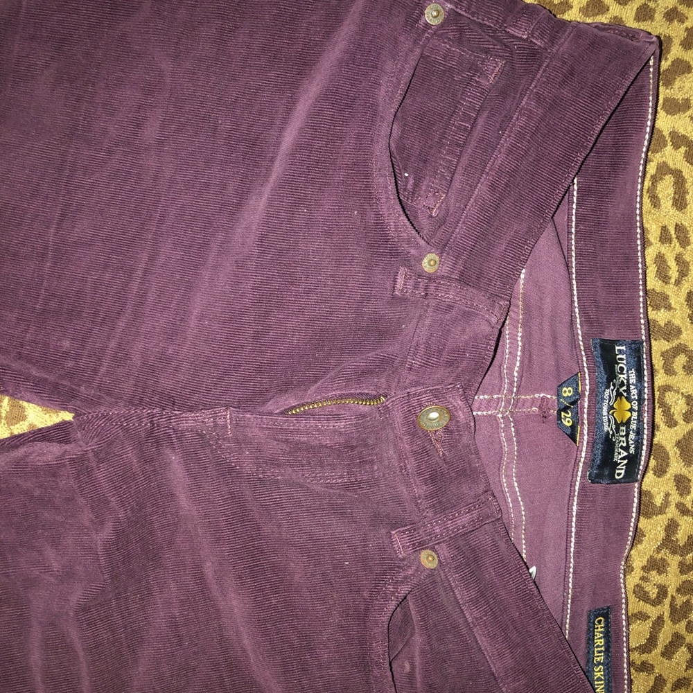Lucky brand plum cords 8/29 like new